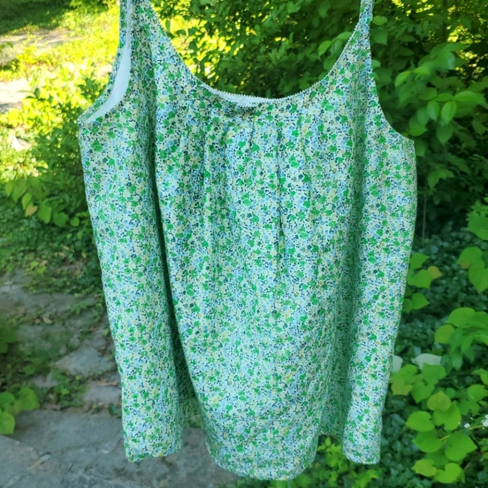 Gap Cotton & Silk Floral Spaghetti Strap Tank